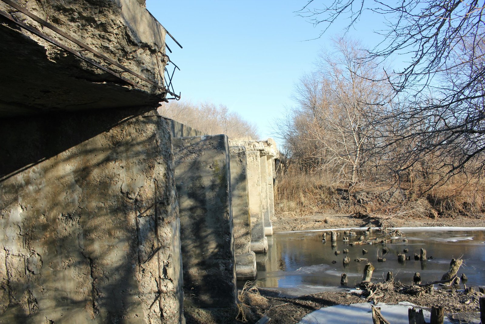 Looking east